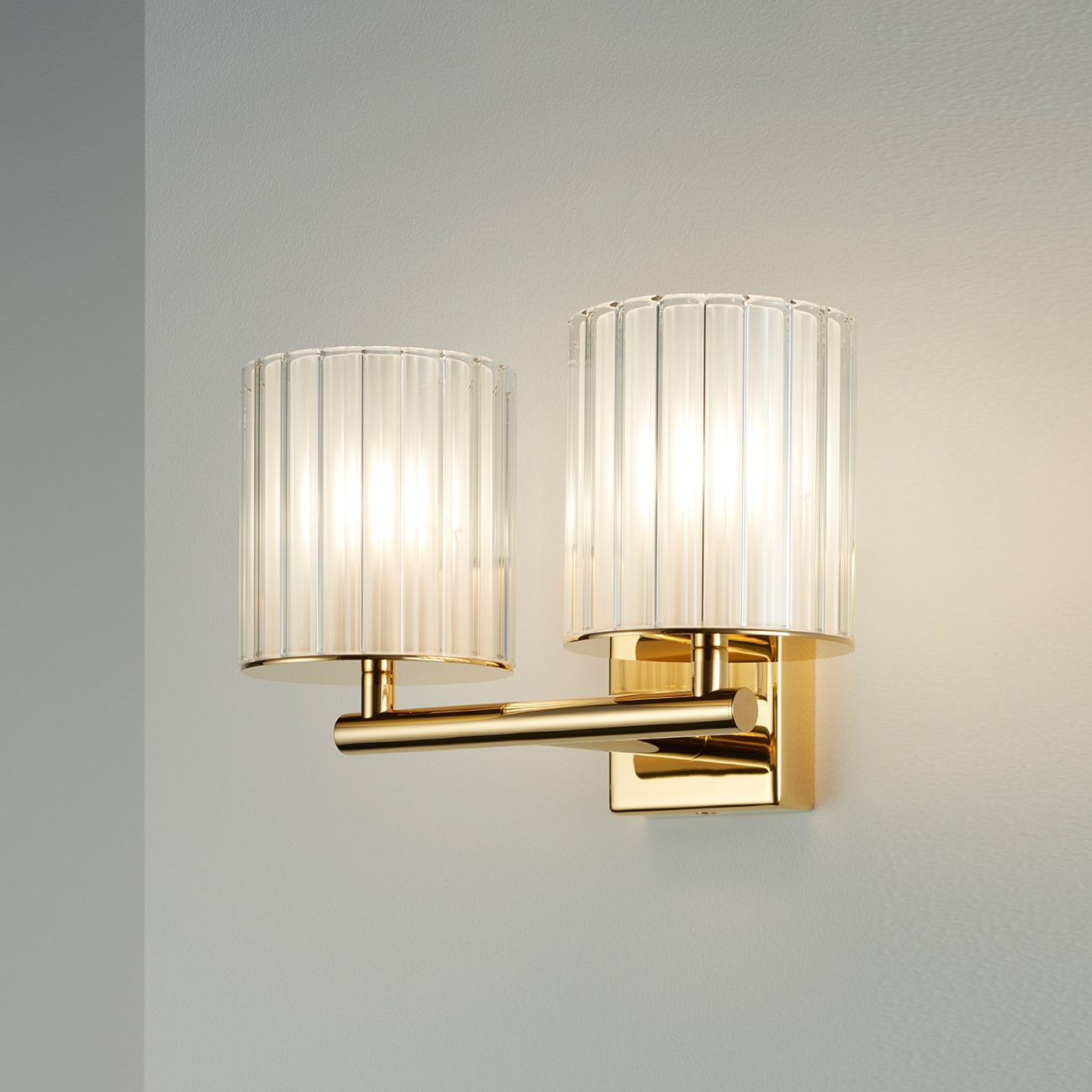 Display product Flute Wall Light Double polished gold from manufacturer Tom Kirk Lighting