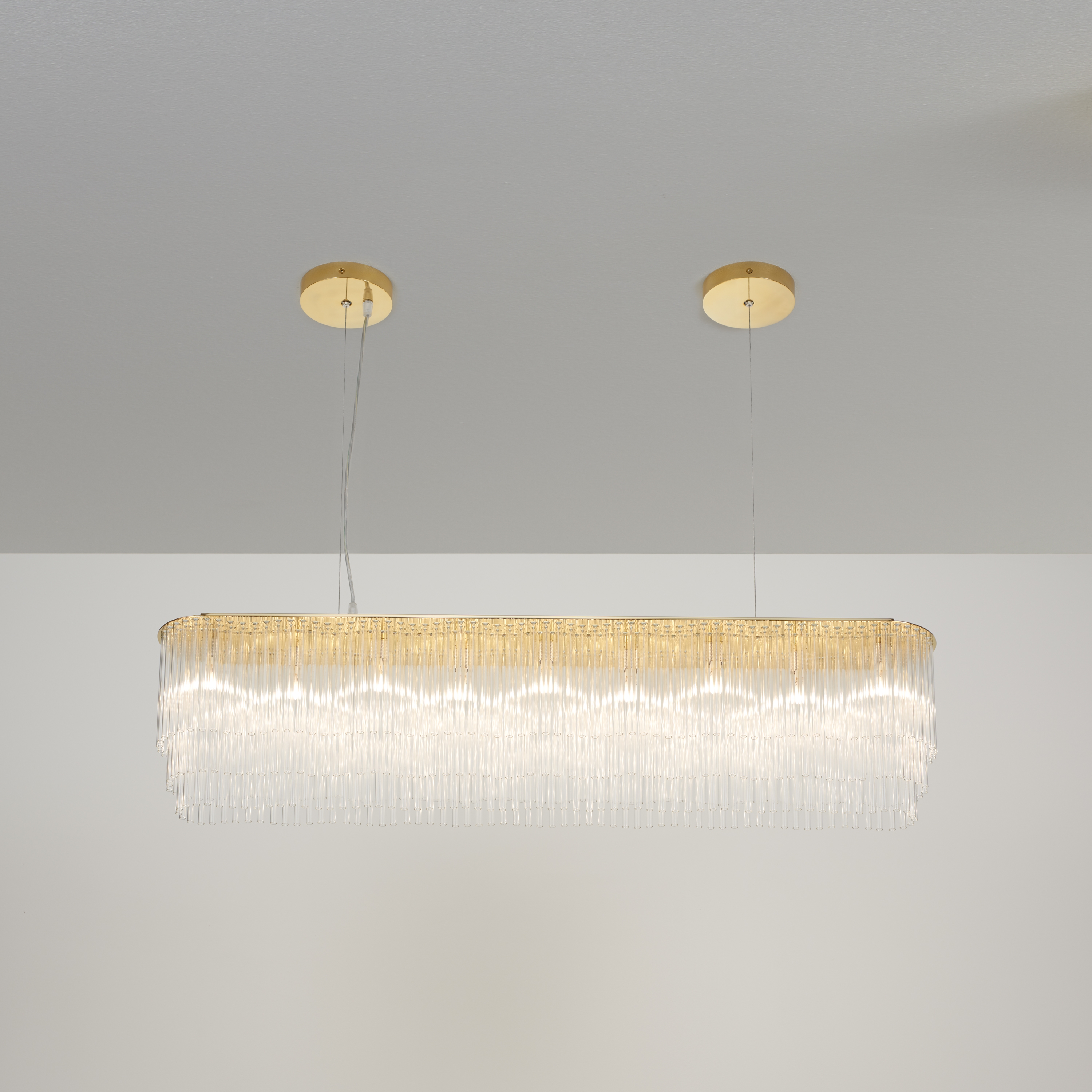 Linear Chandelier Thin polished brass