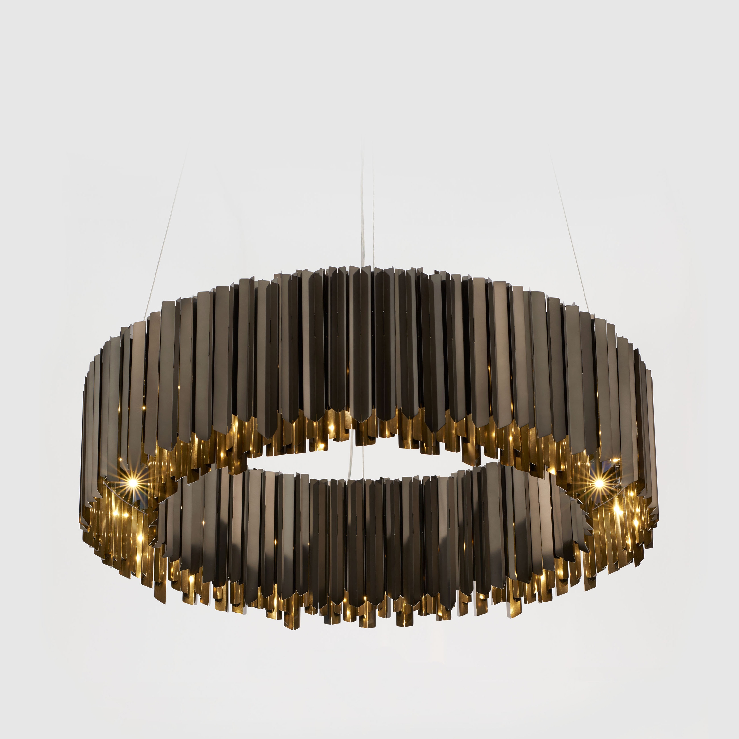 Facet Chandelier satin bronze