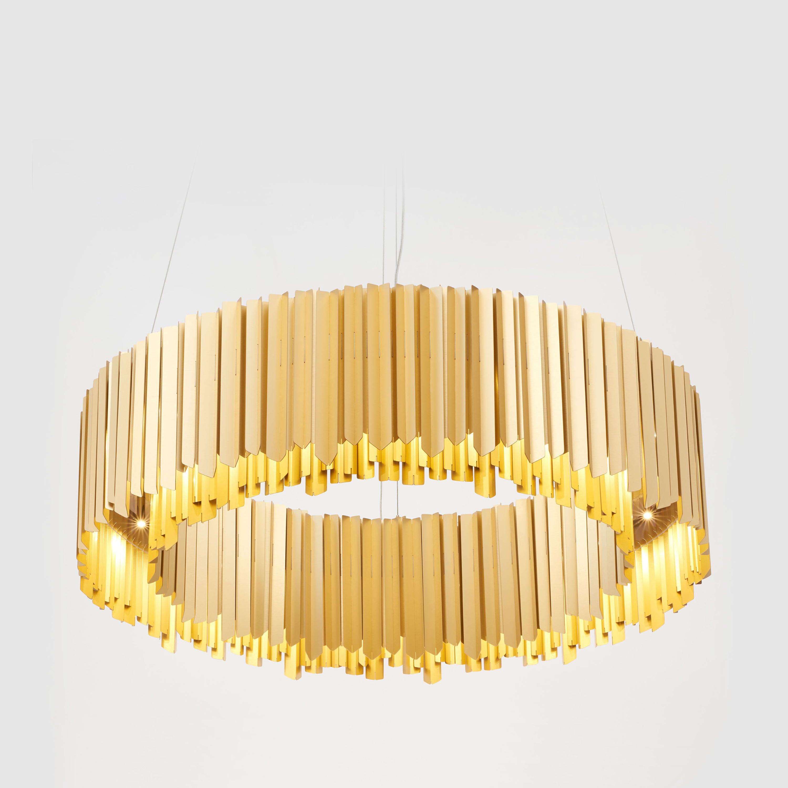 Display product Facet Chandelier satin gold from manufacturer Tom Kirk Lighting