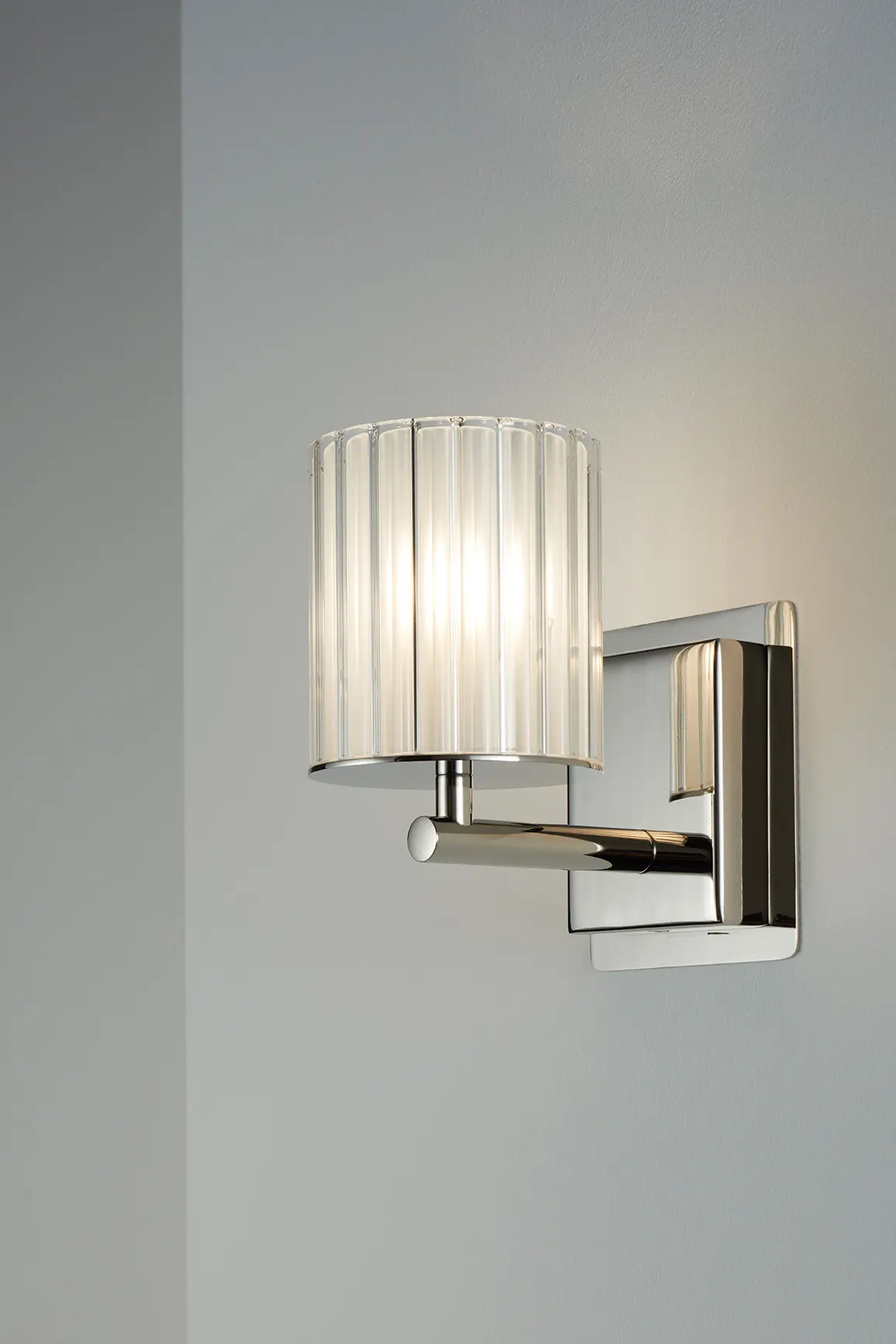 Tom Kirk Lighting - Flute Wall Light polished nickel