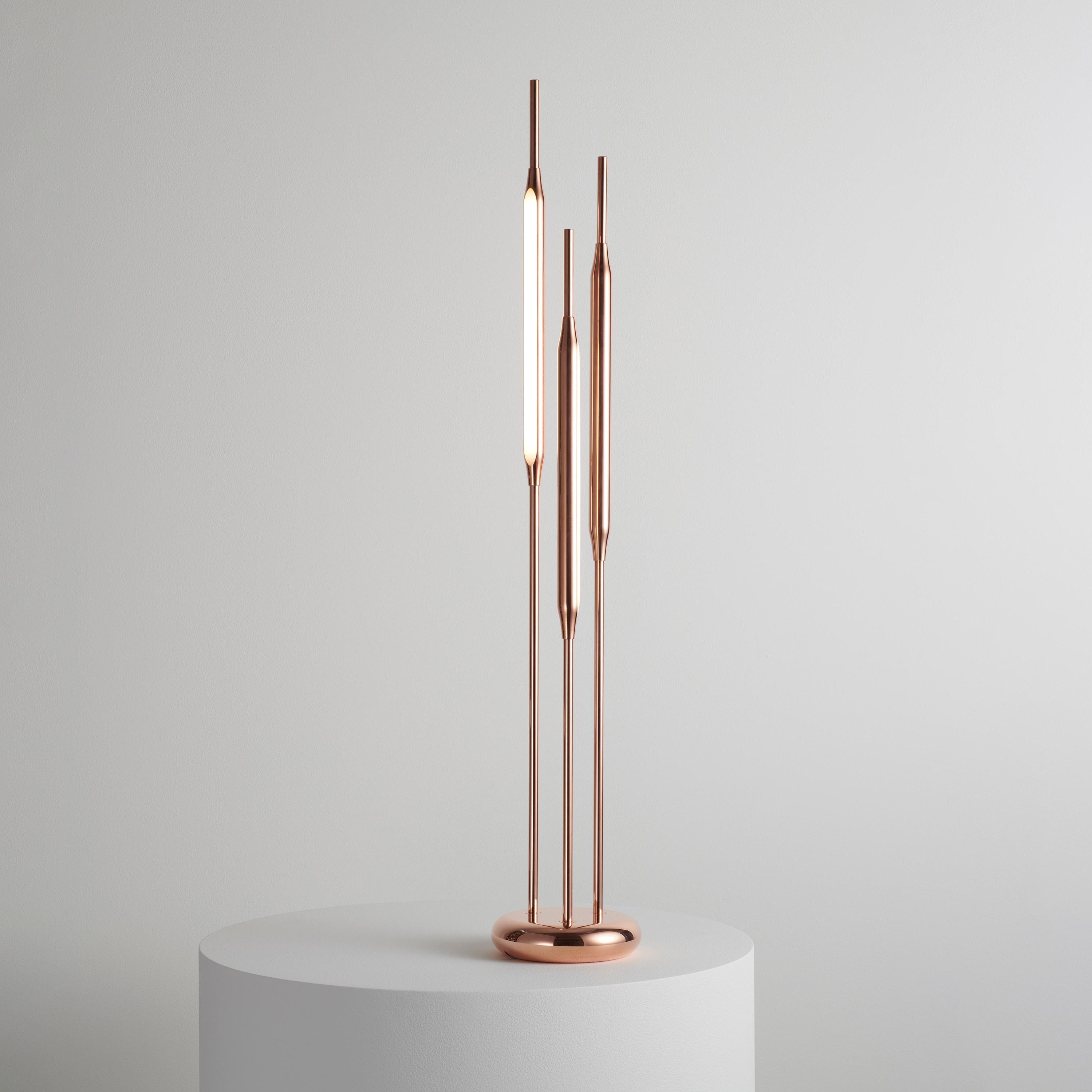 Display product Reed Table Light large polished copper from manufacturer Tom Kirk Lighting