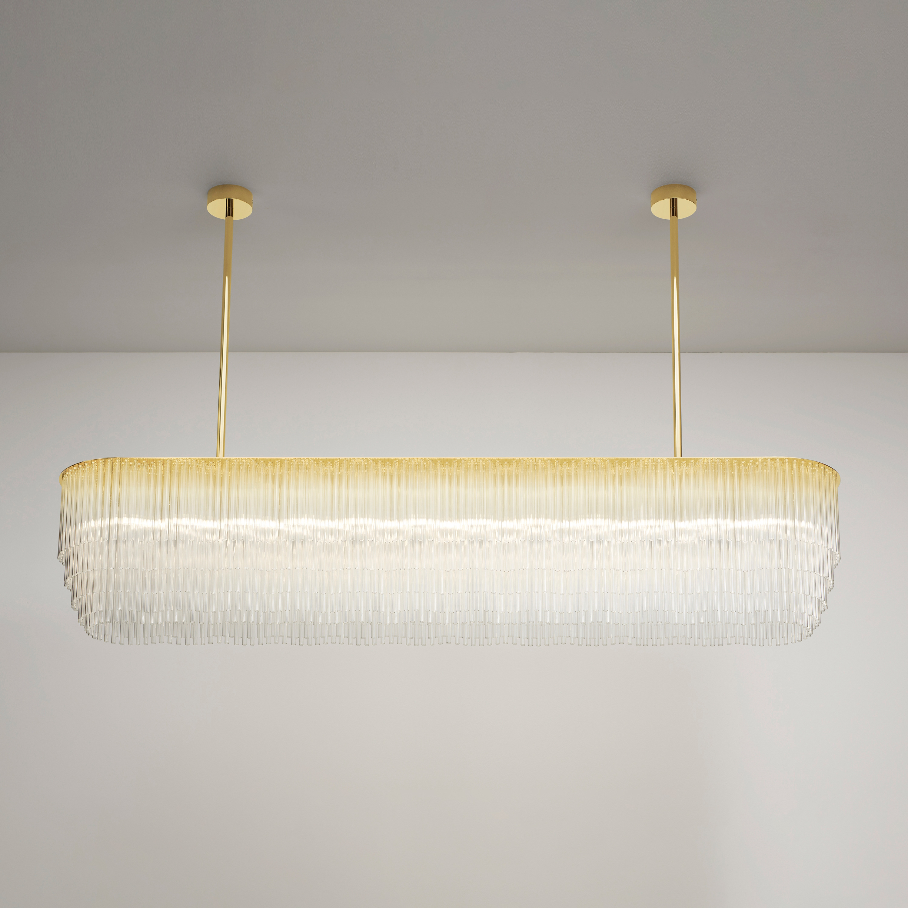 Linear Chandelier polished brass