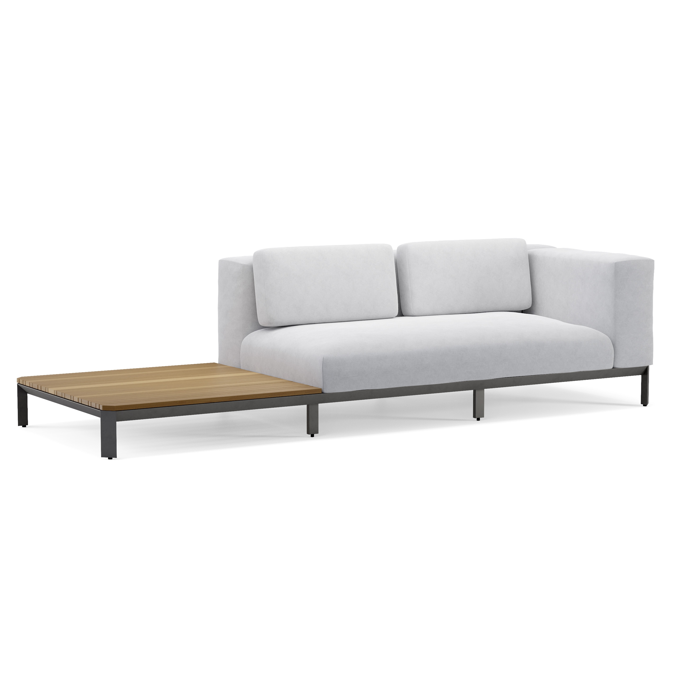 Mostra il prodotto Long sofa with teak table & arm del produttore Jardinico