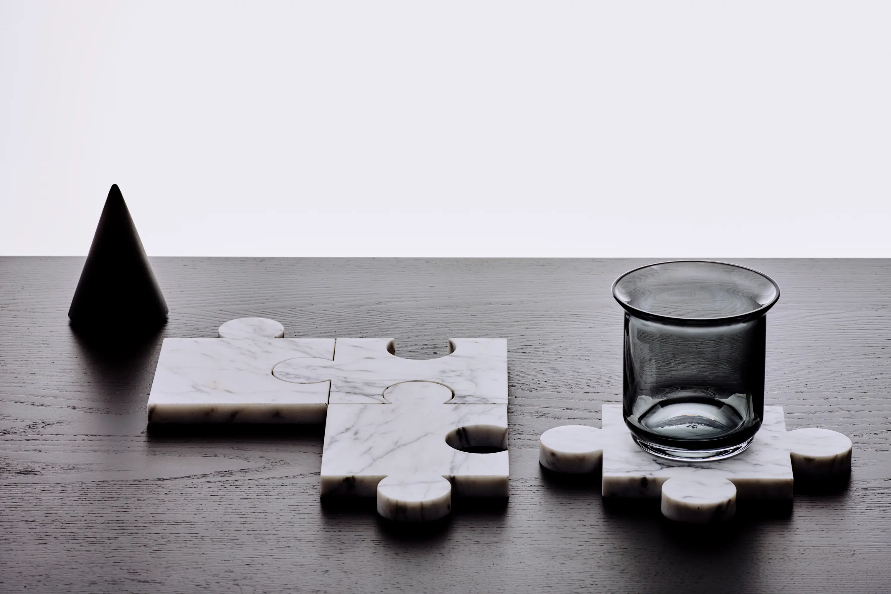 tre product - Stonecut Puzzle Coasters White