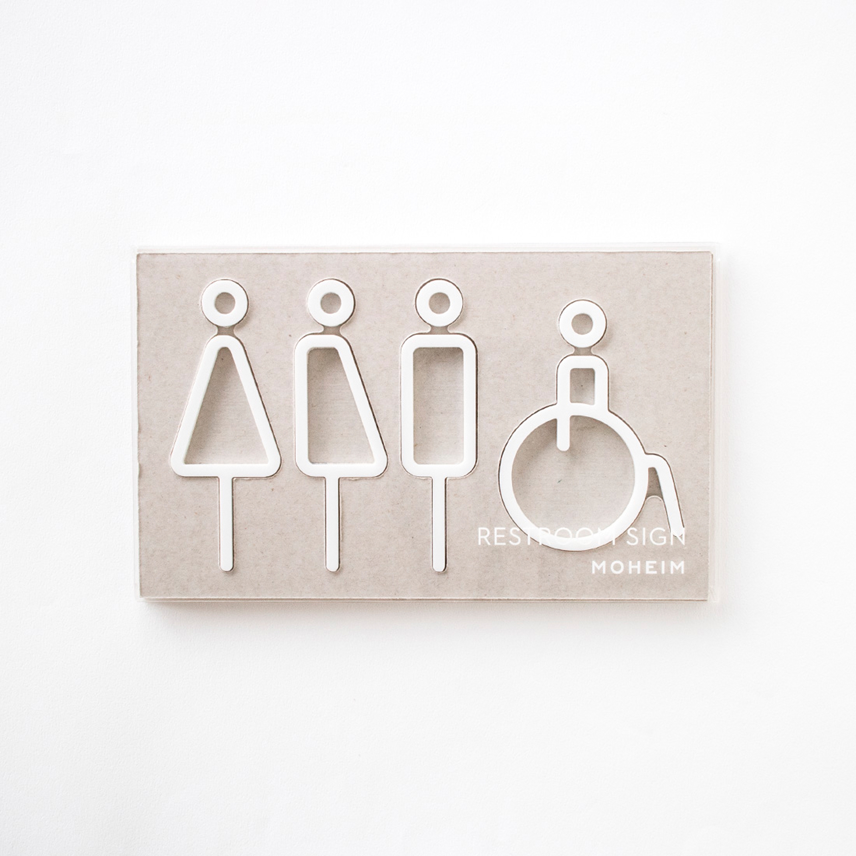 Restroom Sign | 4pcs | white