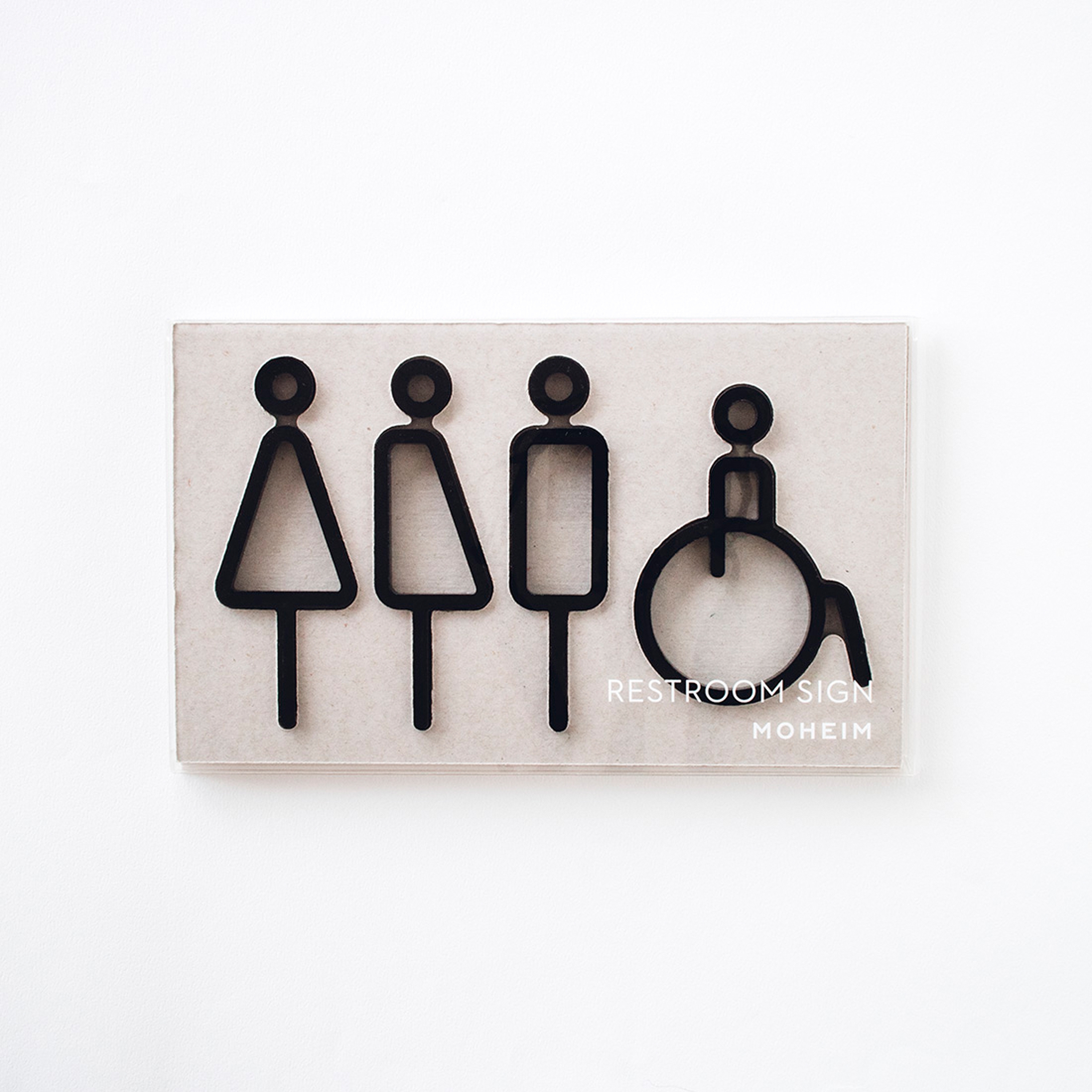 Display product Restroom Sign | 4pcs | black from manufacturer Moheim