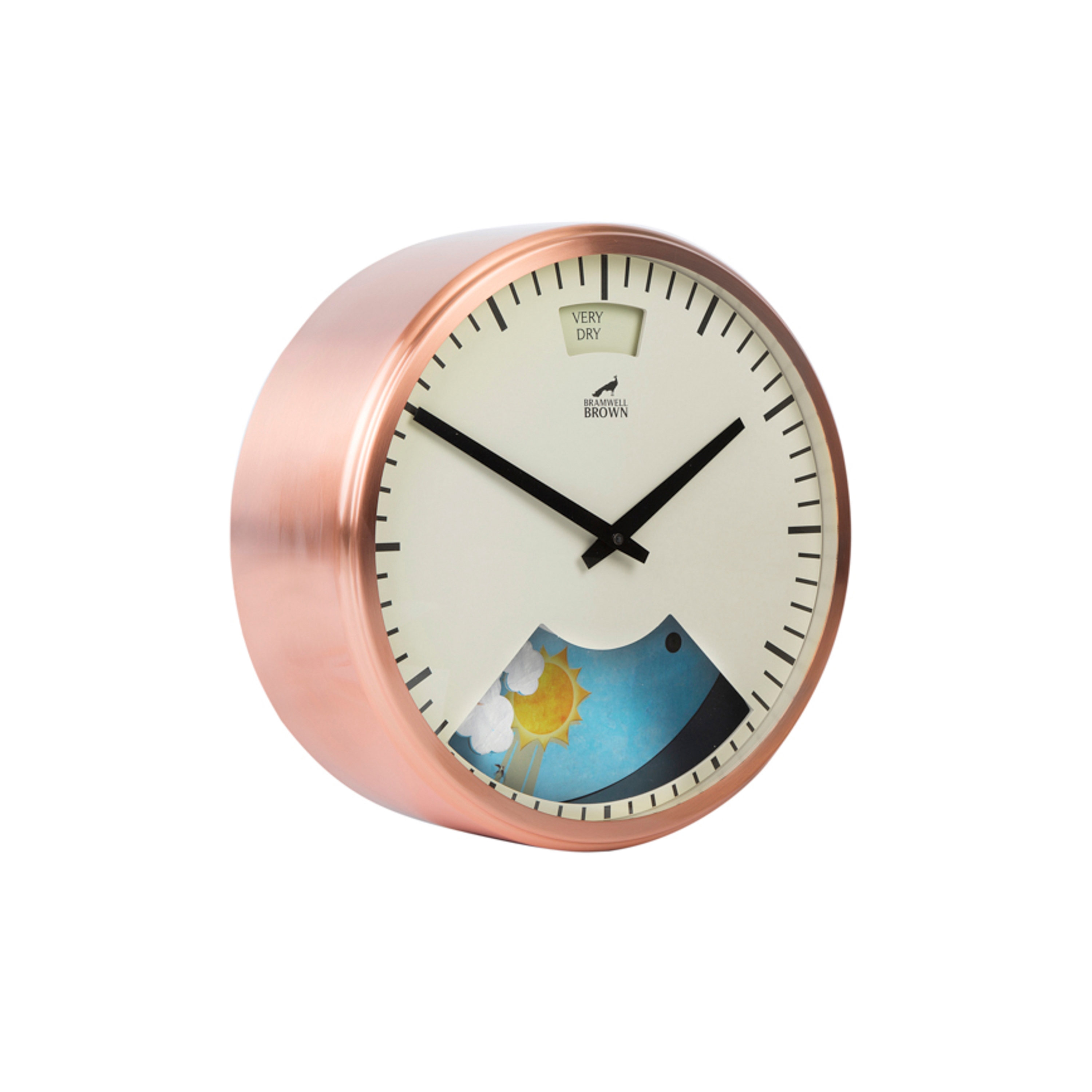 Display product Weather Clock, Copper plated Frame from manufacturer Bramwell Brown Clocks