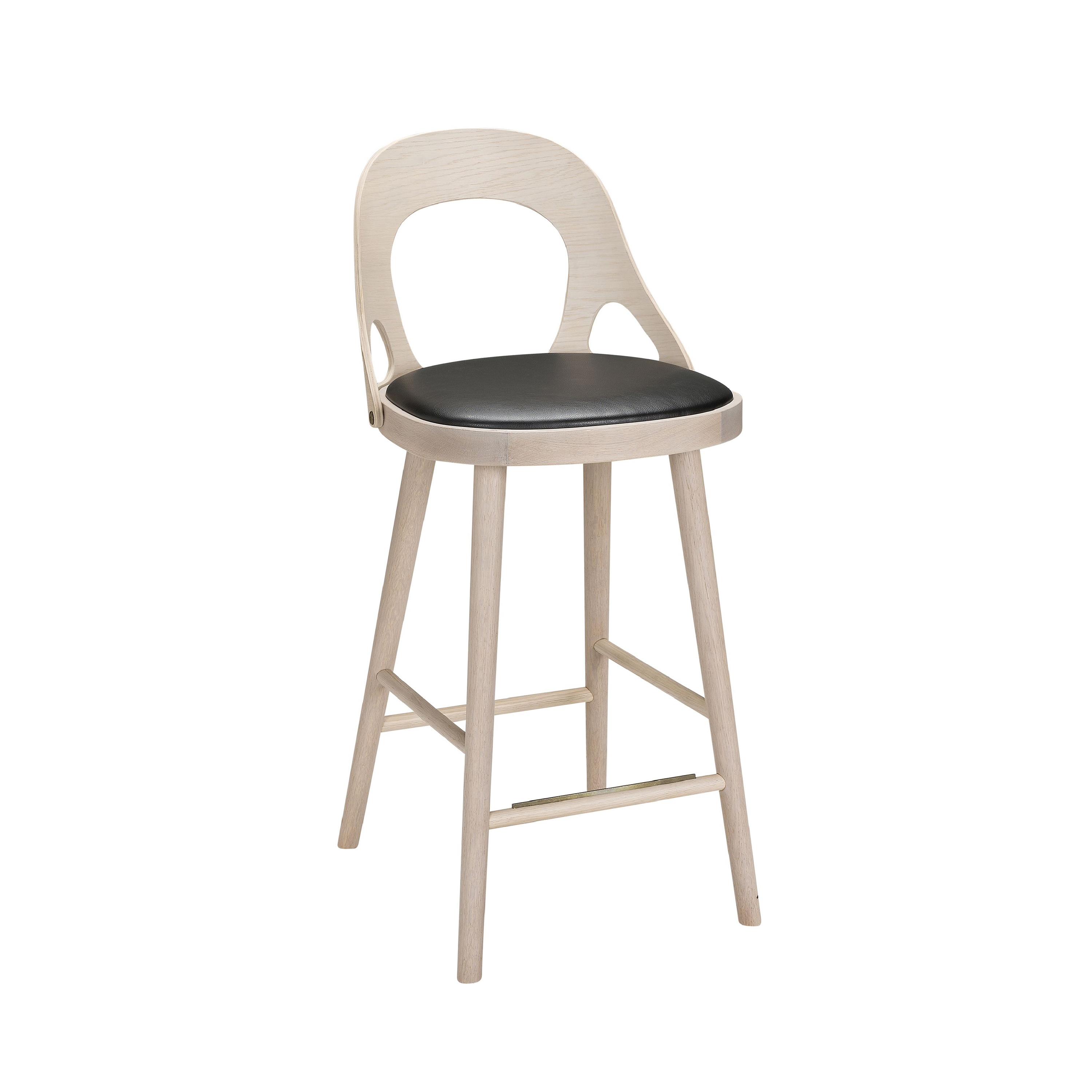 Mostra il prodotto Colibri barchair 63cm oak blonde, bonded leather black emb del produttore Hans K
