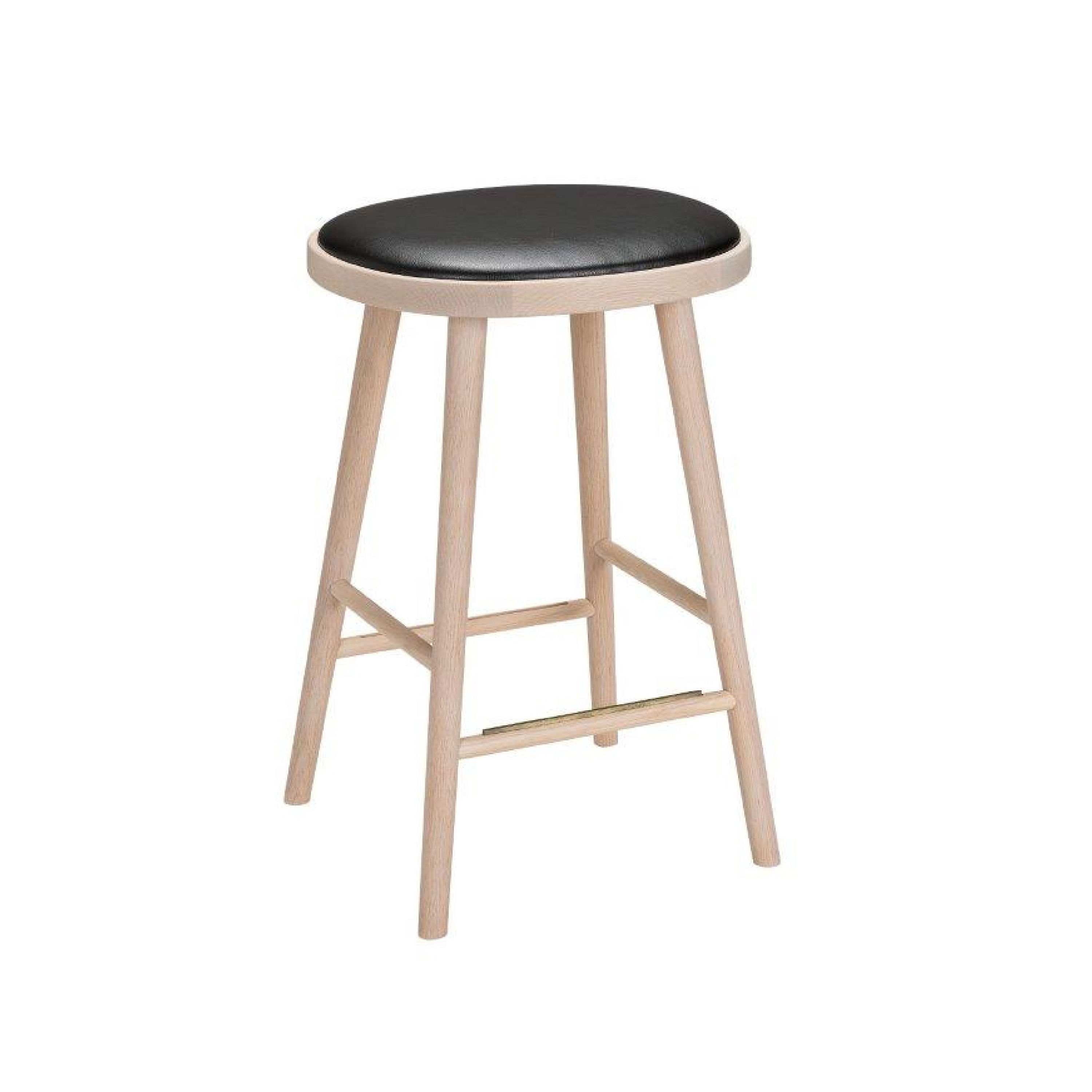 Display product Colibri barstool 63cm oak blonde, bonded leather black emb from manufacturer Hans K