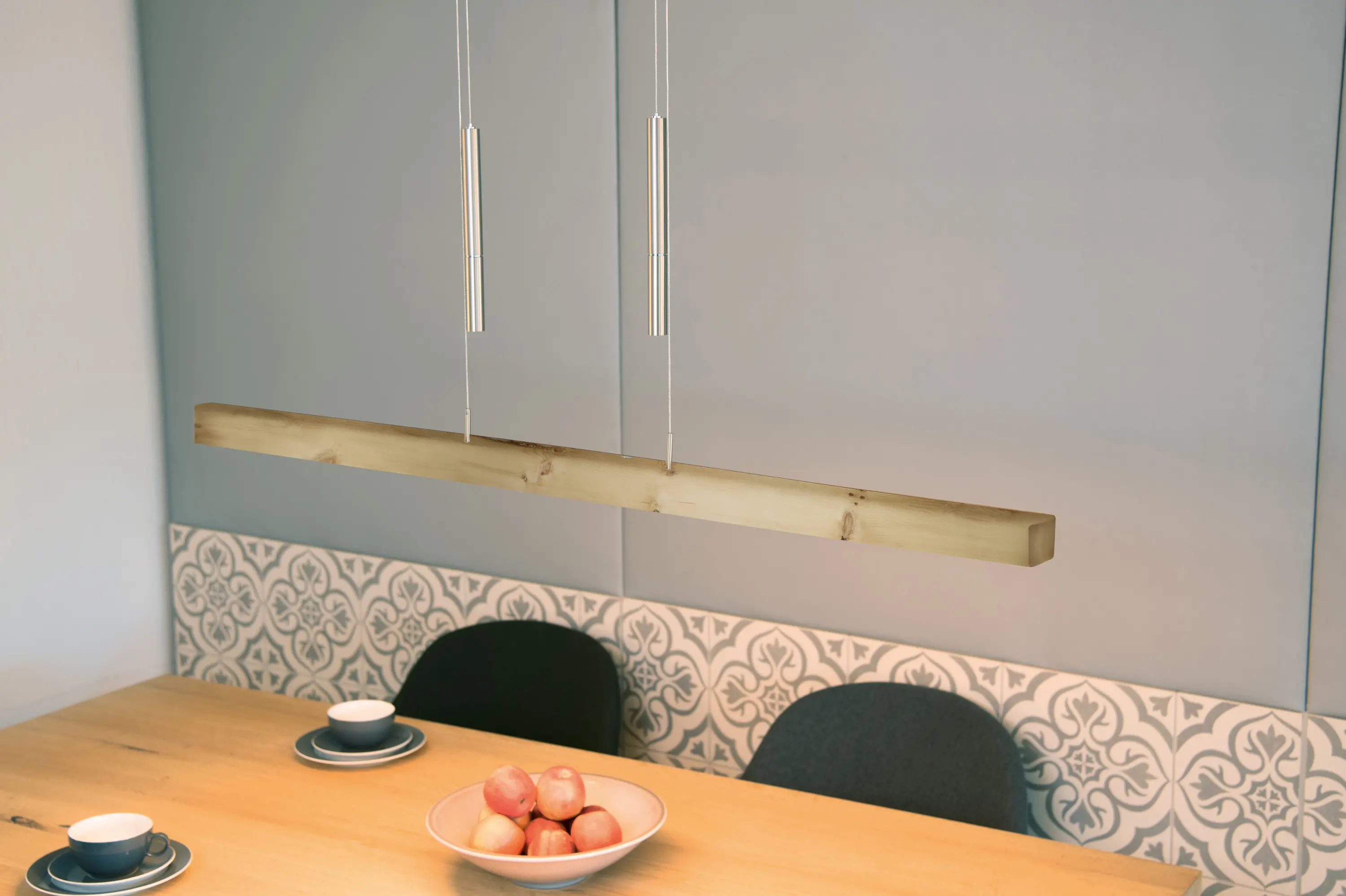 HerzBlut - Leonora LED pendant light in oak with up&down system