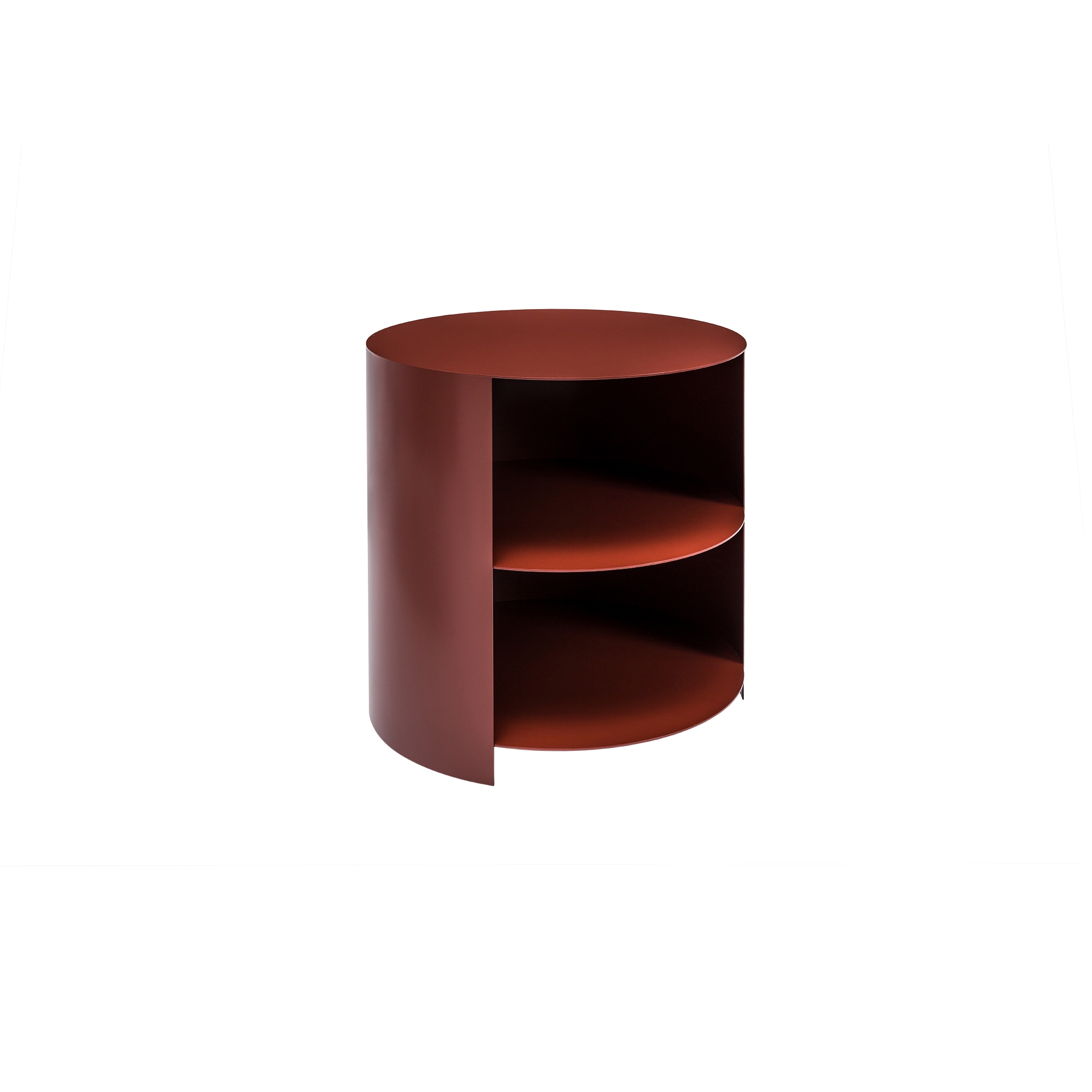 Hide Side Table Rust Red