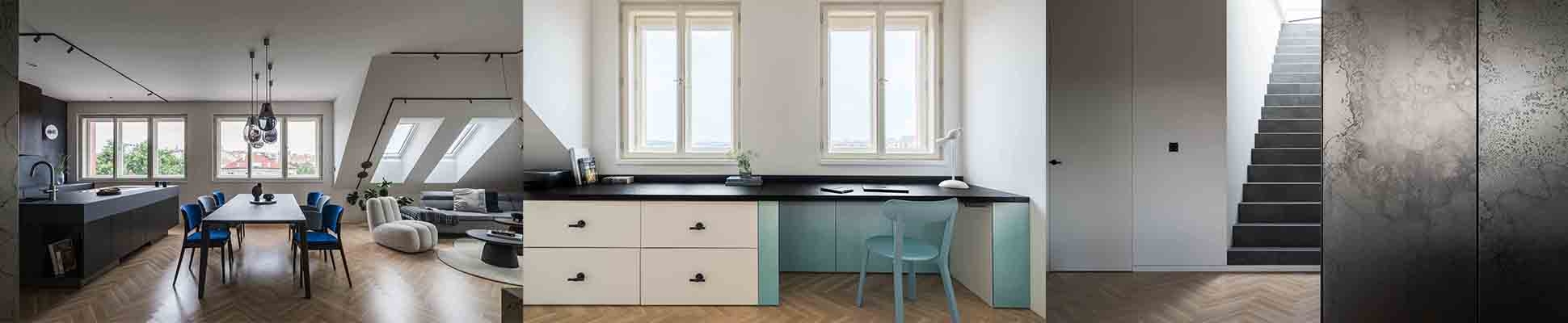 Read about project Prague Rooftop Apartment: A Home That Captures the Passage of Time