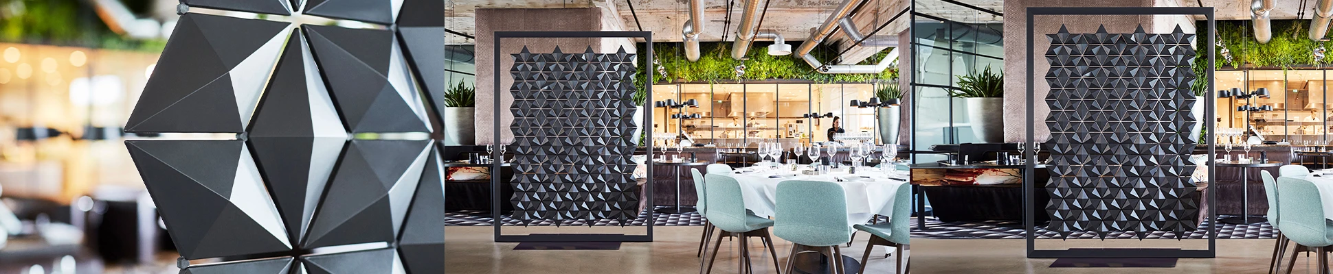 Restaurant and bar partition that defines space with elegance ...