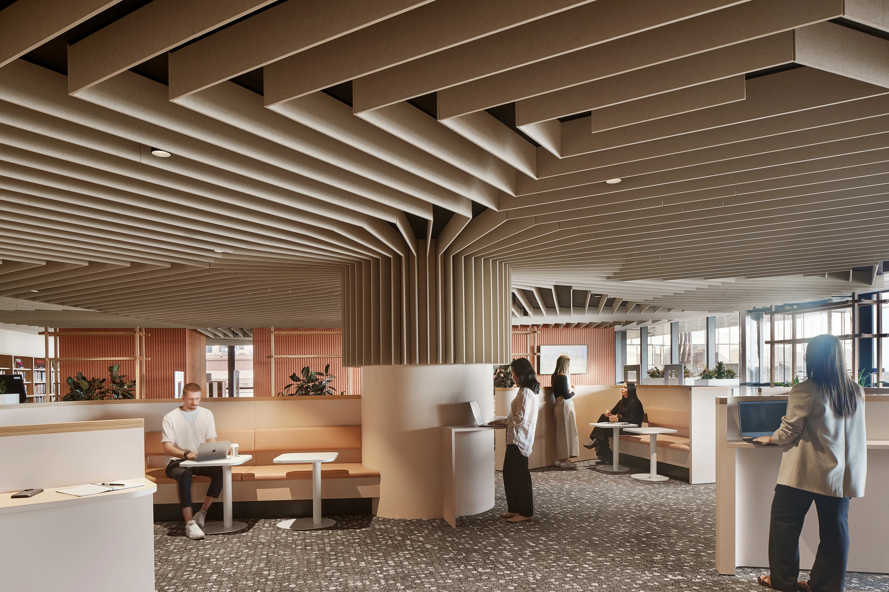 Imagen principal del proyecto Acoustic ceiling maze at Flinders Uni Festival Tower