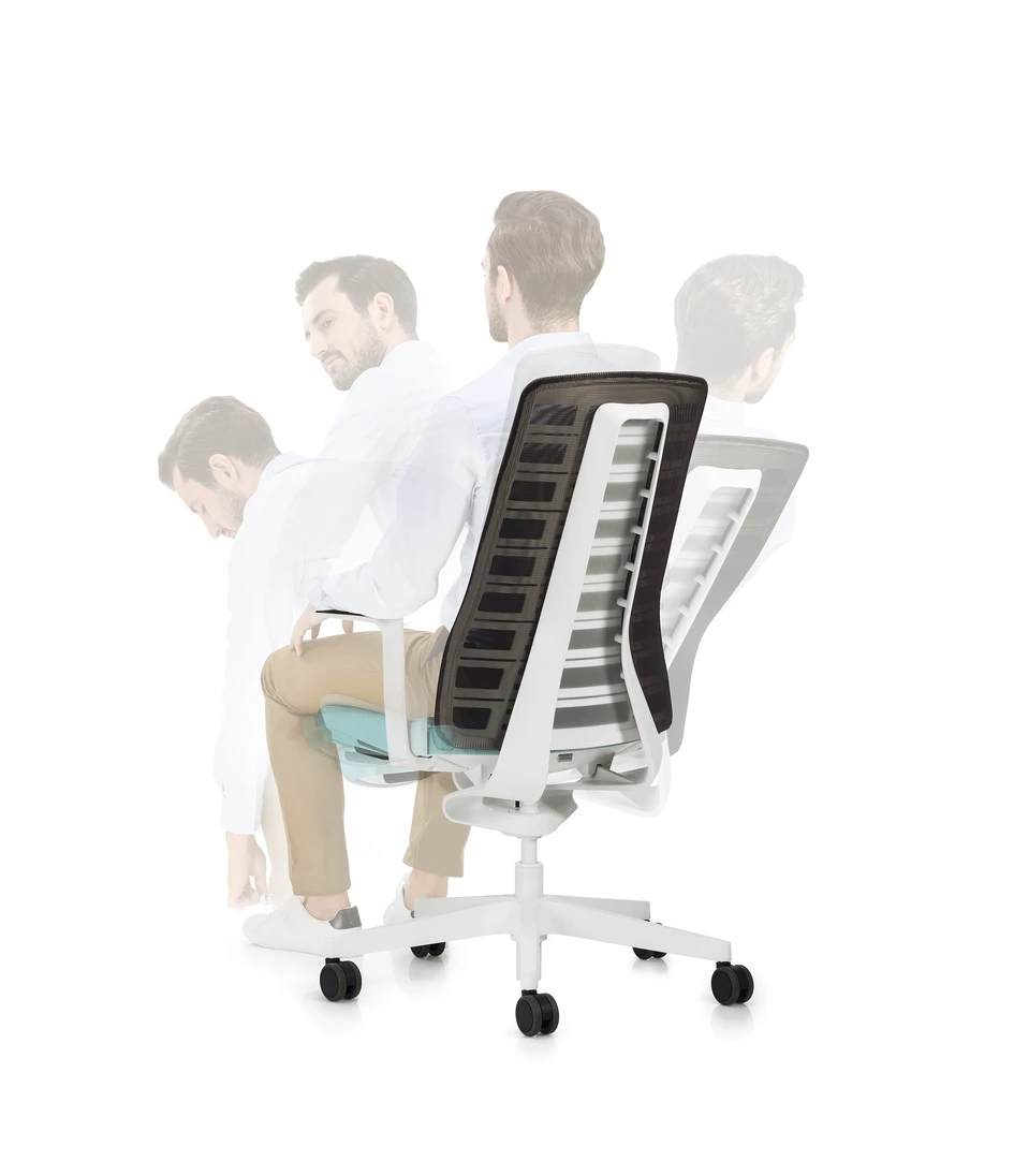 Static sitting is not healthy. Thanks to SmartSpring technology, PUREis3 enables active sitting which, supported by a specially developed app, encourages the user to change positions and take advantage of the backrest’s flexibility