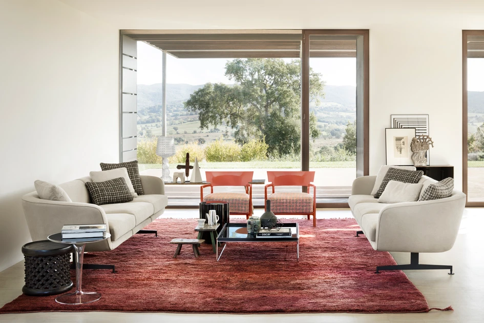Piero Lissoni’s Betty sofa is a new addition to Kartell's upholstery range, demonstrating the brand’s competence in working with materials and manufacturing processes other than plastic