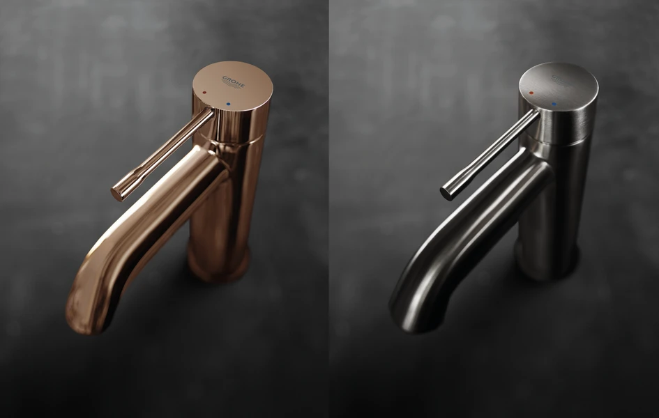 GROHE’s Colours Collection allows users to select their own colour and finish from ten possible combinations. Continuing their design vision throughout all bathroom elements, including faucets, showers, flush plates and accessories