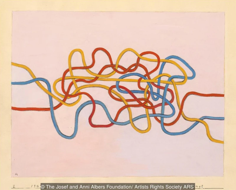 Knot von 1947 ist ein Beispiel für Albers' innovativste Arbeiten. © The Josef and Anni Albers Foundation/ Artists Rights Society ARS
