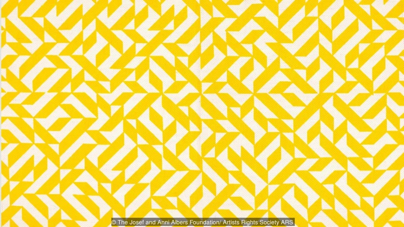 Eclat, (1974) ein Siebdruck auf gewebtem Stoff, zeigt Albers' kühnen Umgang mit Farbe. © Die Josef und Anni Albers Stiftung / Artists Rights Society ARS