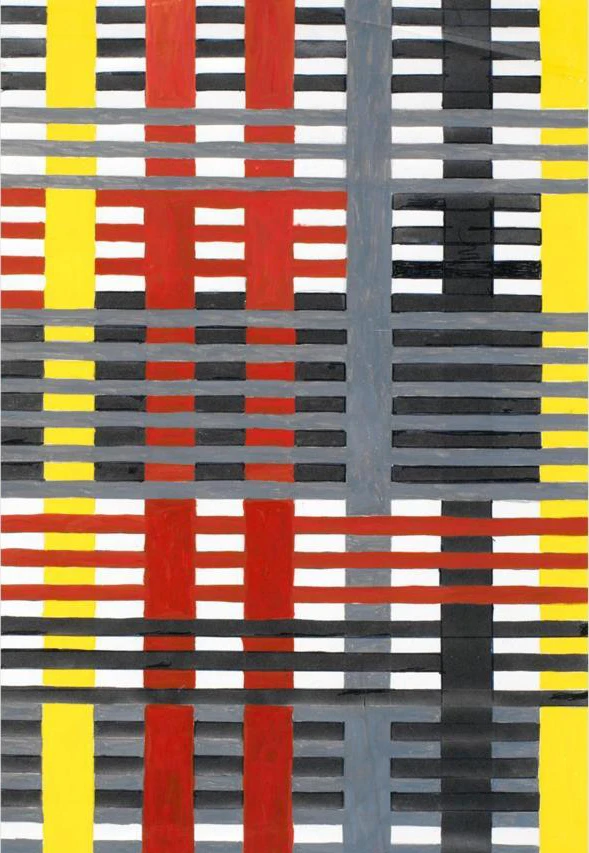 Anni Albers' Wandbild von 1926, ist typisch für den präzisen, geometrischen Stil des Bauhauses. © Die Josef und Anni Albers Stiftung / Artists Rights Society ARS