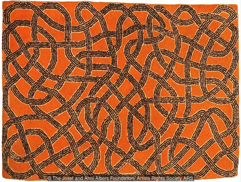 Ein handgeknüpfter Wollteppich von Albers, 1959 entworfen, ist eines der Exponate der Tate-Ausstellung. © Die Josef und Anni Albers Stiftung / Artists Rights Society ARS