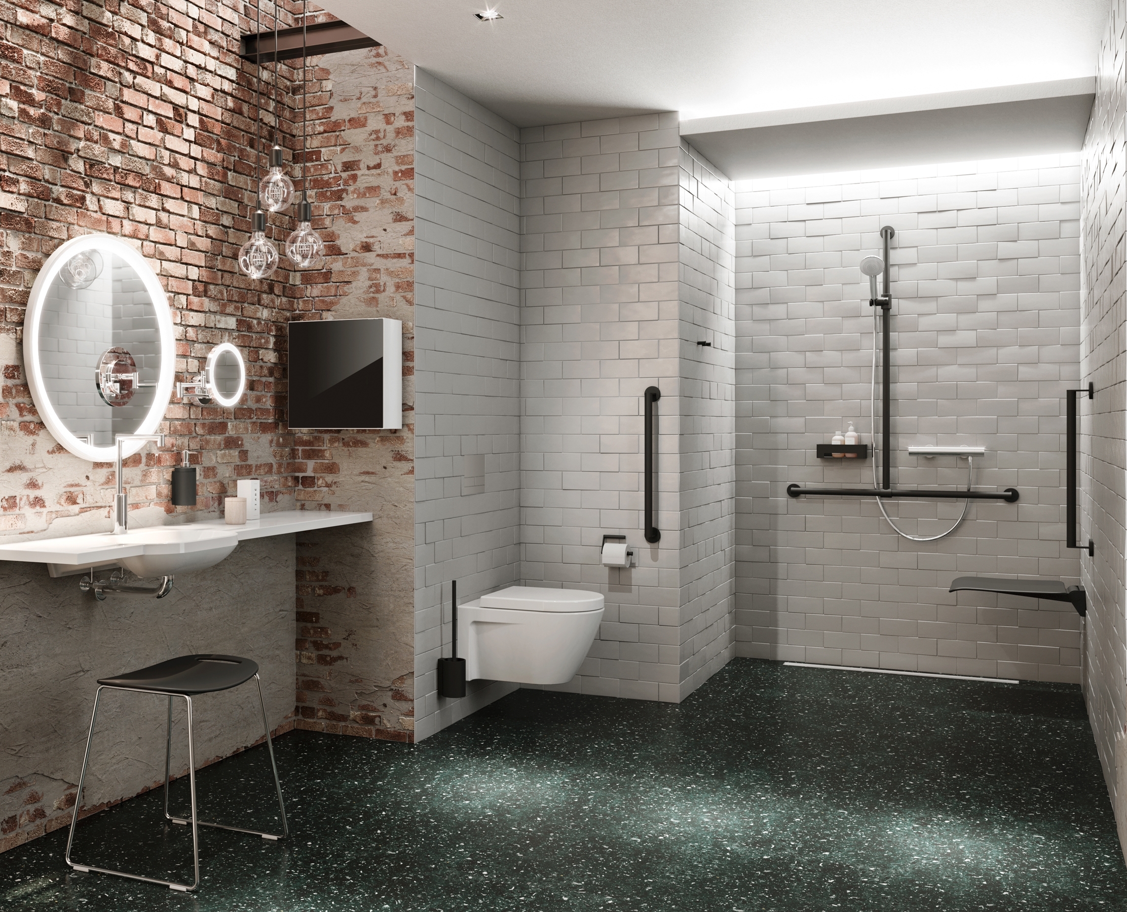 The System 900 is available with surfaces in stainless steel or chrome and now with contemporary, deep matt surfaces in white, black and two different shades of grey 