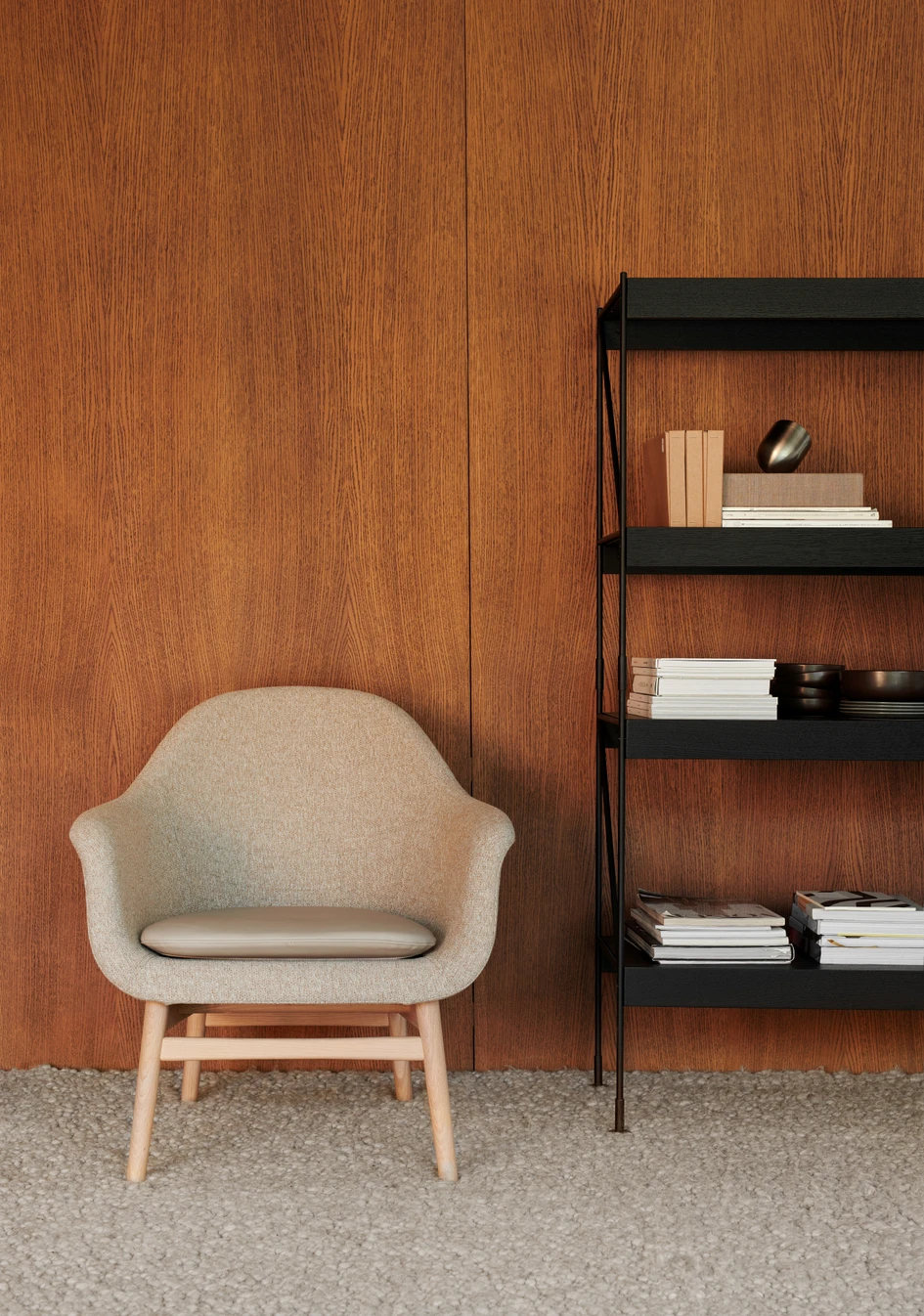 The Harbour Lounge Chair extends the simple and elegant Harbour seating collection with a sculptural and minimal seat that ensures laid-back comfort