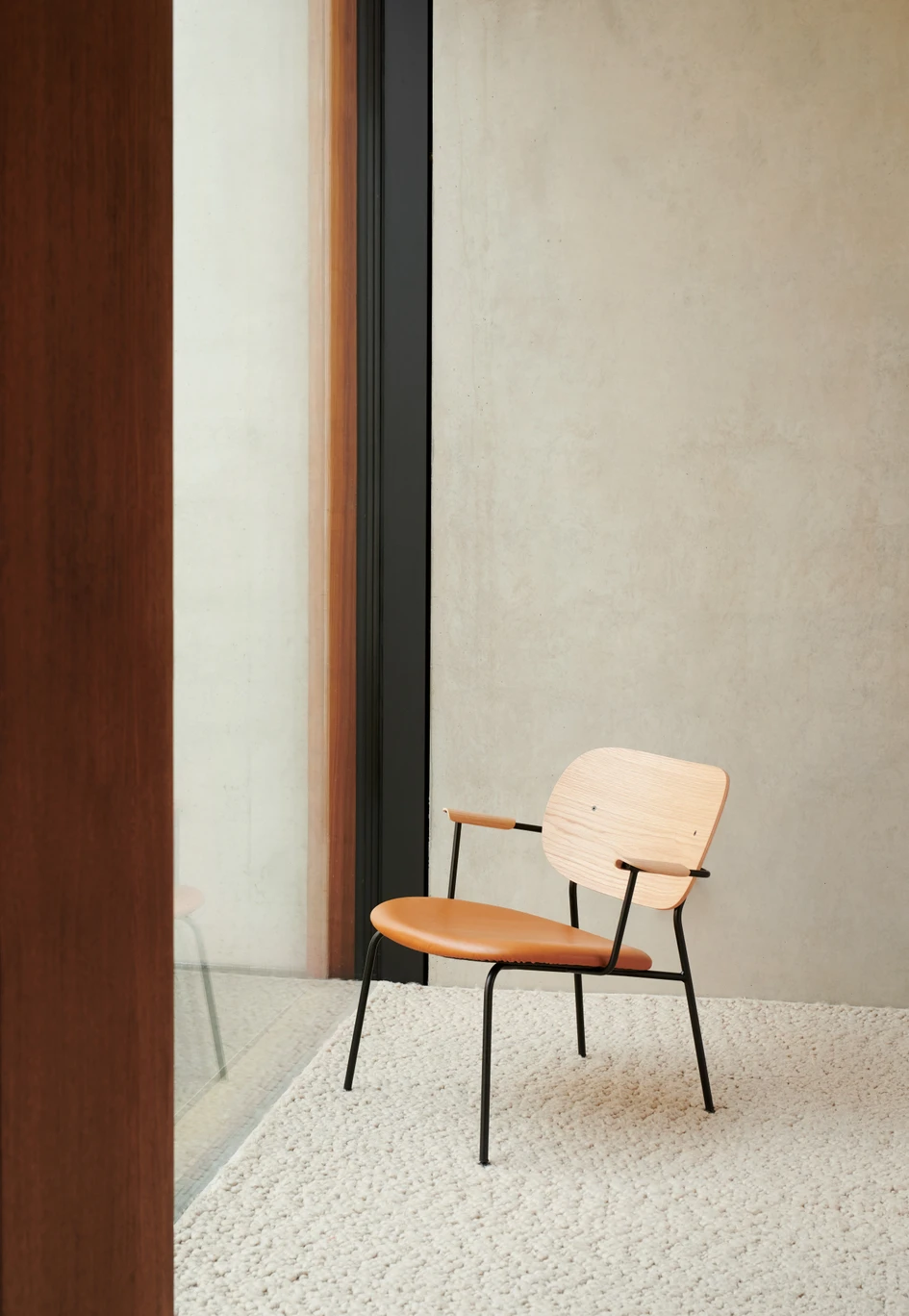 The Co Lounge Chair is designed for relaxation, with a low-slung, angled seat and backrest that ensure optimal comfort