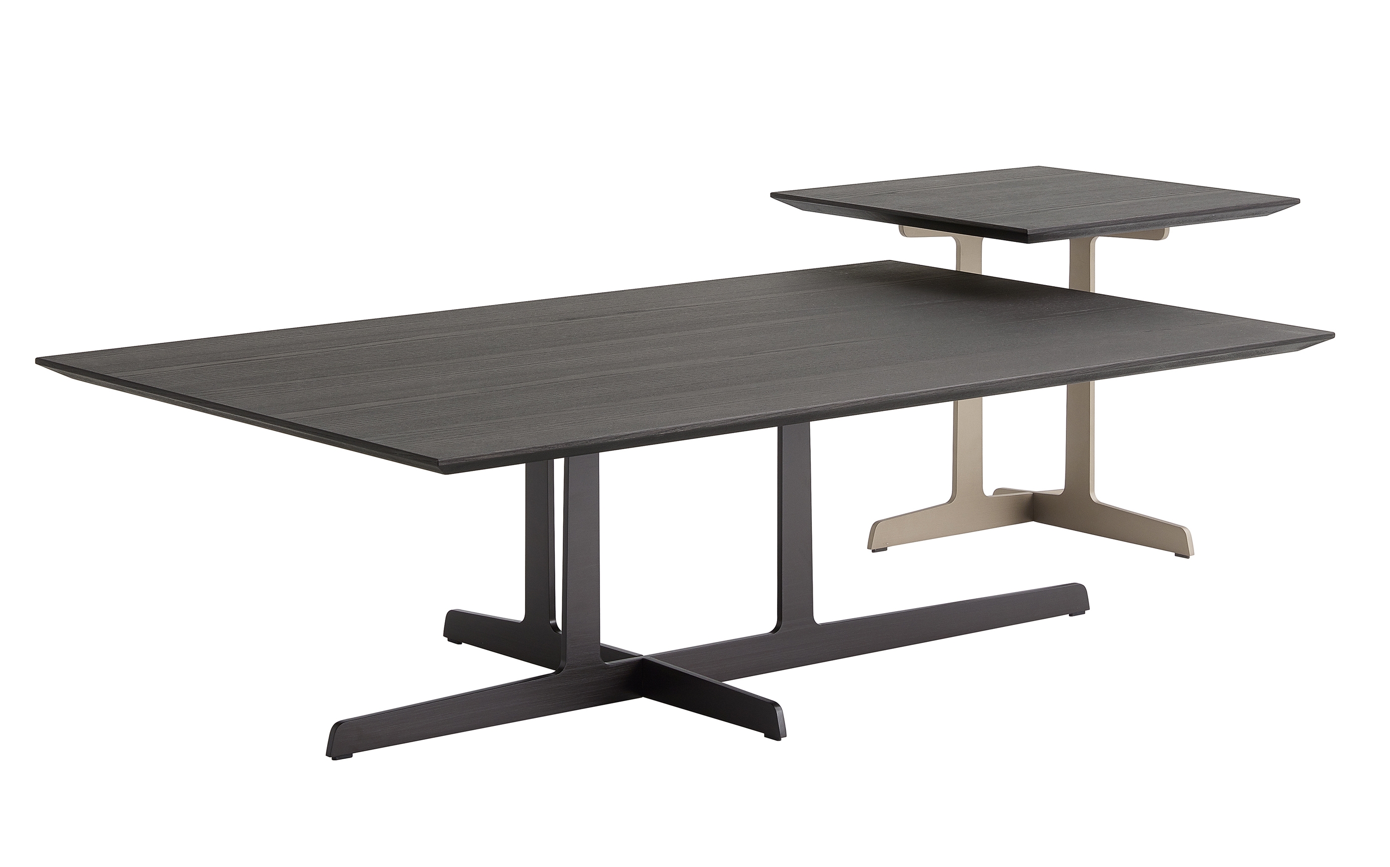 Three new pieces launched at the Salone del Mobile this year. From top to bottom: Marcel Wanders’s embracing Gentleman chair, Massaud’s streamlined Kay lounge chair and footstool and modular Westside coffee tables