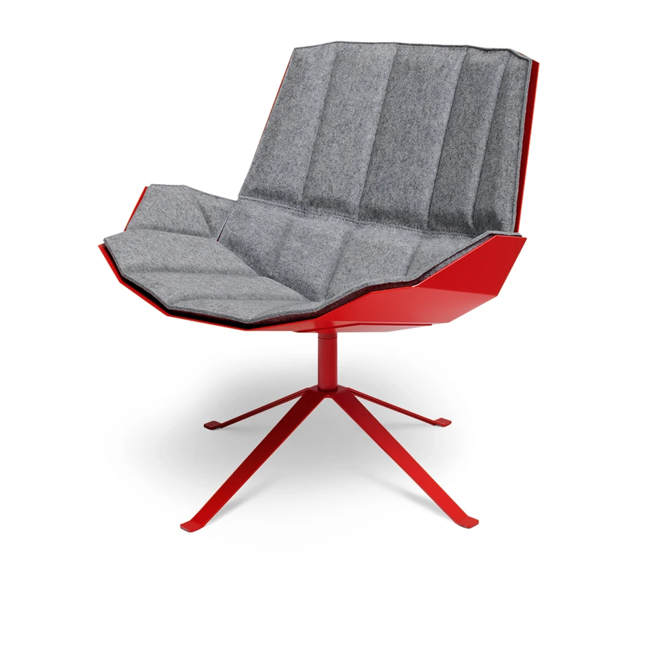 Stack: the system can be used to configure anything from sideboards to classic shelving and room dividers (top); Martini Chair: a 3mm aluminium seat shell topped with merino felt for a cool but elegant look (above)