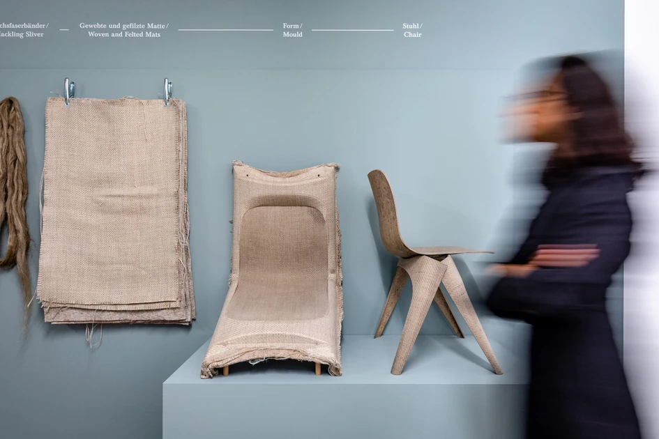 Installation view »Christien Meindertsma: Beyond the Surface« © Vitra Design Museum Photo: Bettina Matthiessen