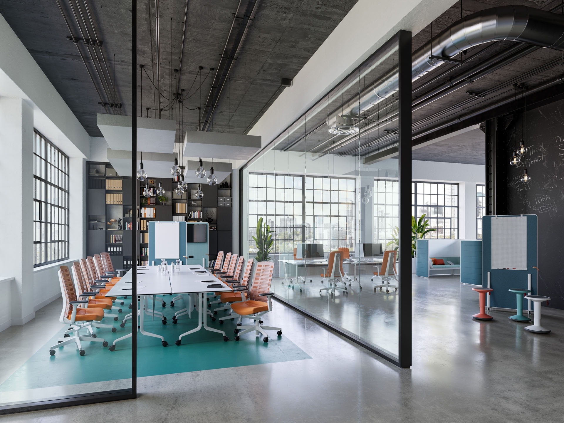 SPLACES' exceptional flexibility is an additional benefit for those wishing to individually form new office landscapes. It adapts to the individual situation, providing the right tools in the right place