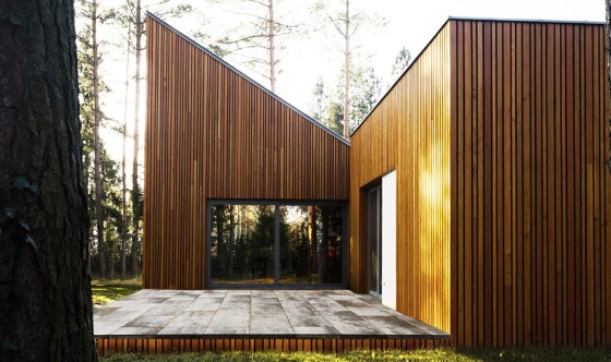 grupa Verso's Forest House is clad in vertical wooden planks, referring to the surrounding pine forest. Photo: Kacper Ziółkowski