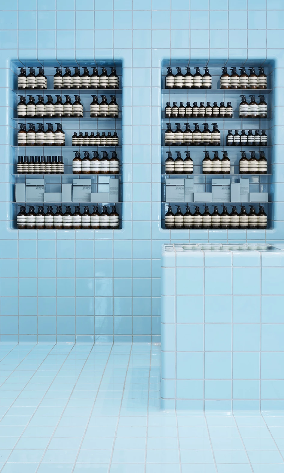 Blue-sky thinking: Aesop's approach to its retail spaces is unique, just like each one of its stores. Shown here, the Aesop Century City in Santa Monica, by their in-house design department