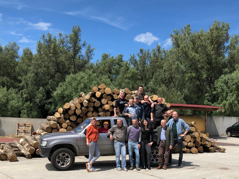 Team Wonderwall Studios working on the 'Going the extra mile: Olive Wood' in Calabria