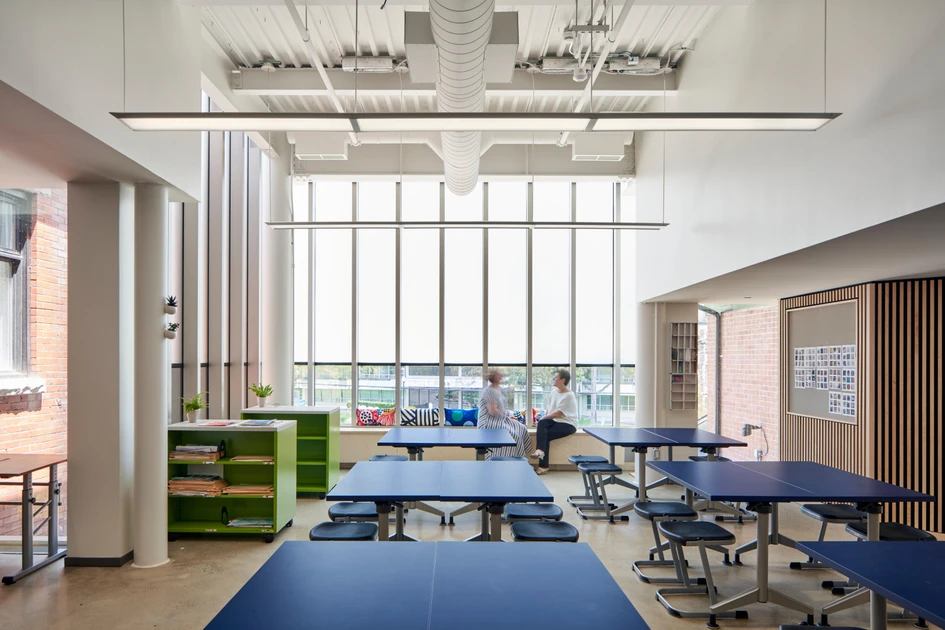 Montgomery Sisam Architects' Montcrest School Project adopts many of the buildings' original features – such as the use of brick and timber, as well as generous proportions – to safeguard the school’s unique style of education. Photos: Younes Bounhar