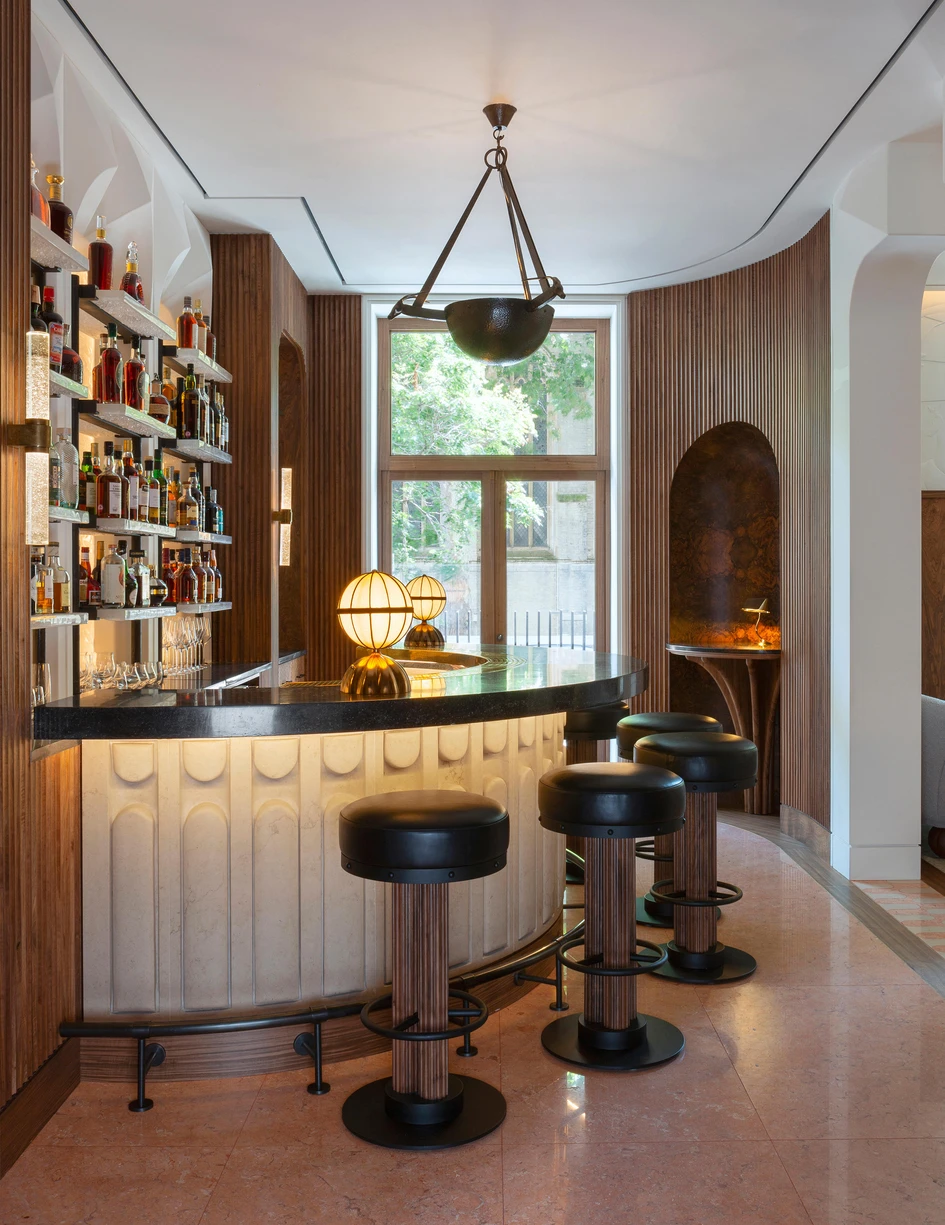 The Bryan O'Sullivan Studio designed Berkeley Bar and Terrace's bold, sculptural form is inspired by Brutalist and Art Deco architecture. Photo: James McDonald