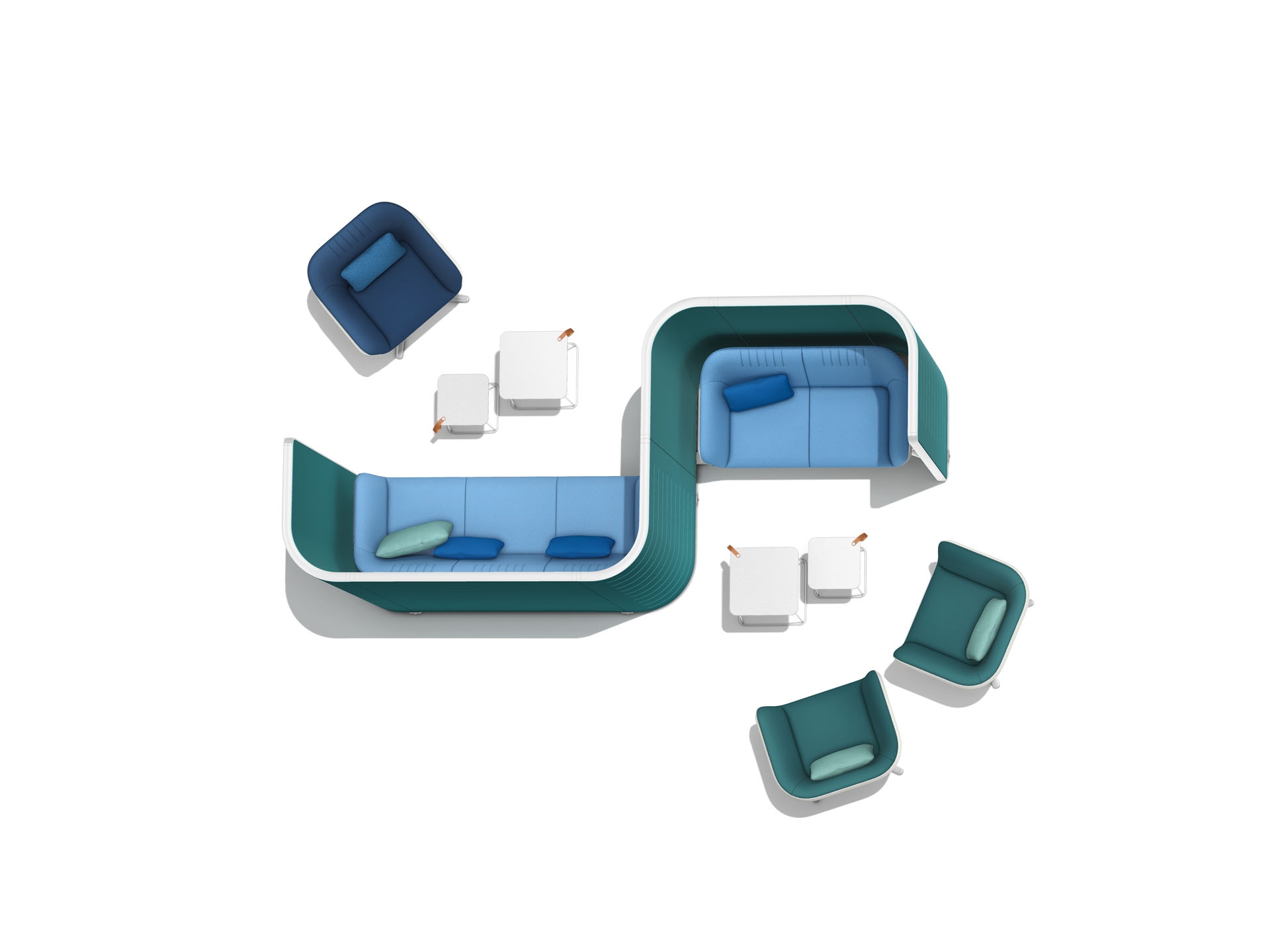 One system, countless possibilities: HUB, the modular furniture system by INTERSTUHL, is based on a sofa and a wall system