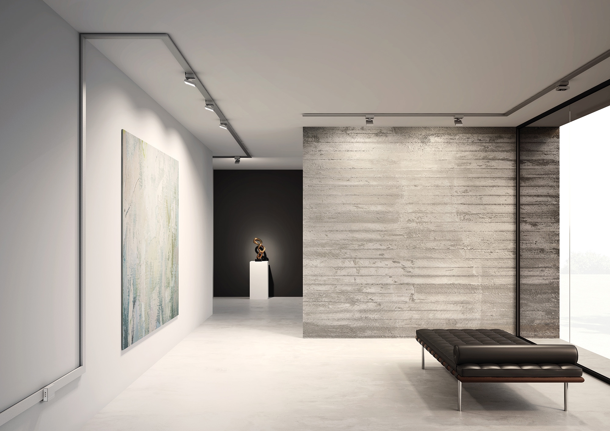 1) La versatilità del sistema NODO permette l’utilizzo di prese, illuminazione e accessori su un’unica linea. 2) Spot NEUTRA montato su sistema NODO per illuminazione di particolari in ambiente domestico