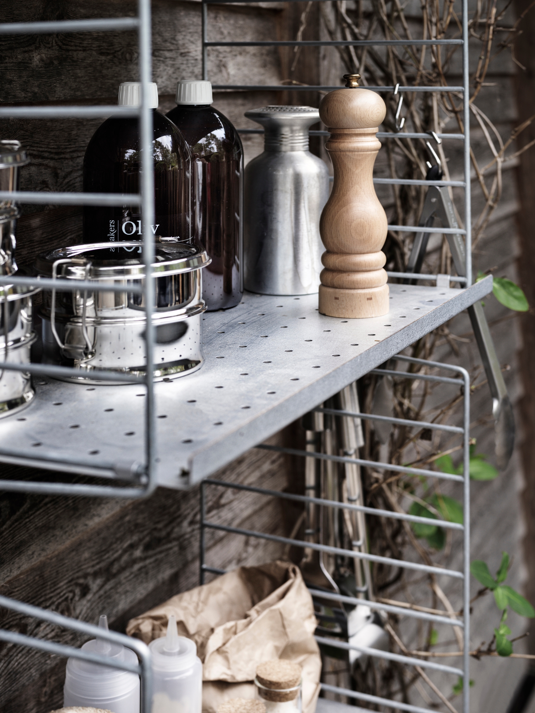 With side panels dipped in a molten zinc bath to prevent corrosion and galvanised, 'self-healing' shelving, String Furniture's new outdoor products are companions for all seasons