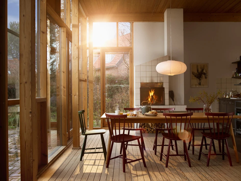 Back catalogue: FDB Møbler has revived many Danish classics including the supremely functional J48 dining chair and C28 table by Poul M. Volther, who was head of the firm’s creative studio between 1950-1955