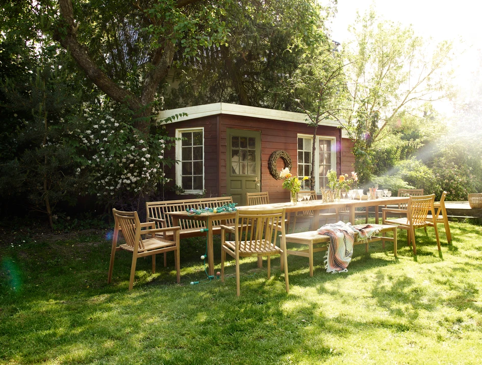 New compositions: Contemporary designs such as the softly cocooning L35 Gesja wing chair or the rational Sammen collection, the brand’s first outdoor range, also harness the mindfulness of past designs ensuring they meet the needs of today’s lifestyles