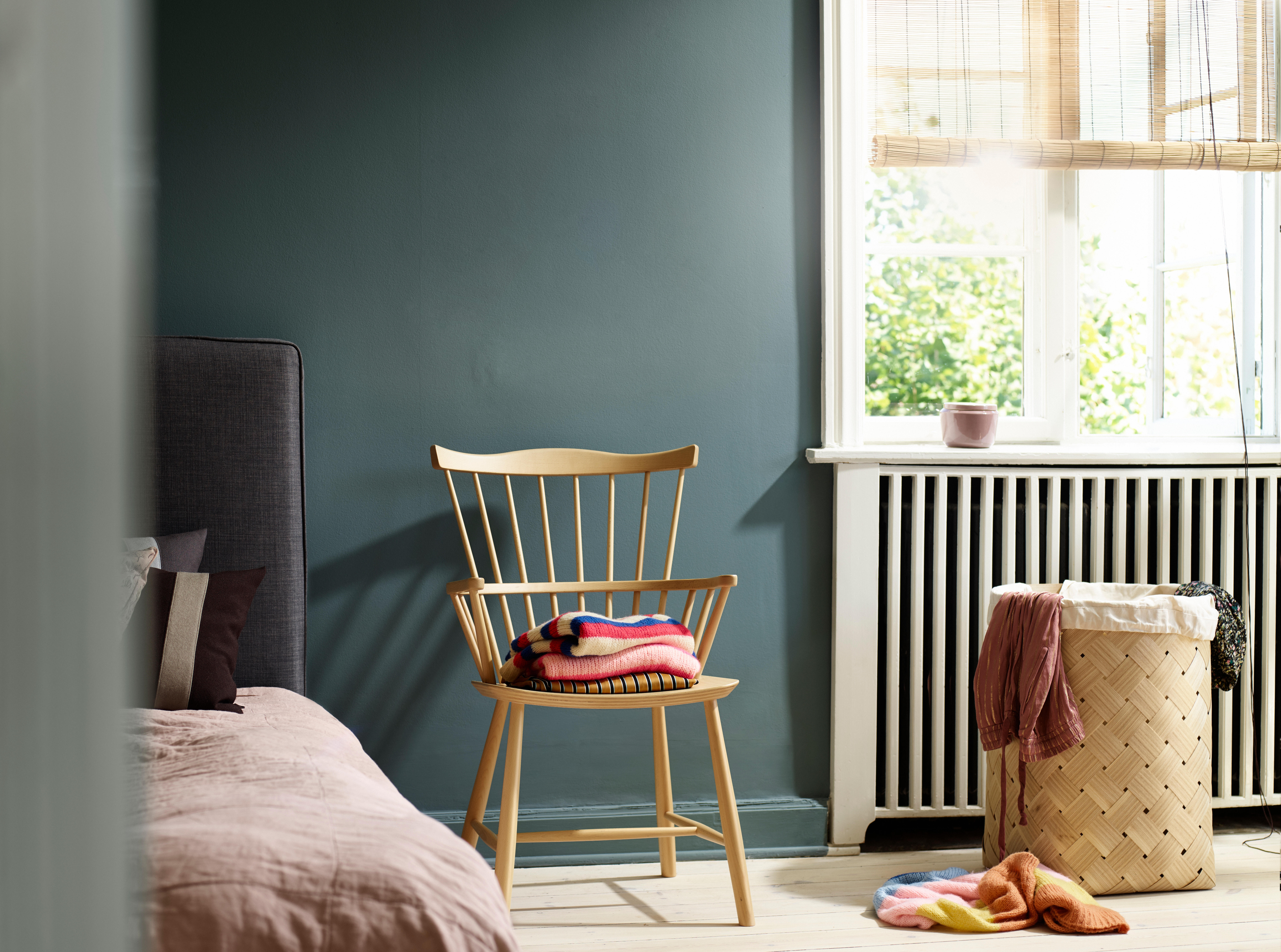 Familiar soundtrack: Well-crafted, honest and durable, FDB Møbler’s unobtrusive and welcoming furniture sustains family life; whether the 7-9-13 modular sofa, the F22 Butler Dresser, or the J52B spindle-back armchair