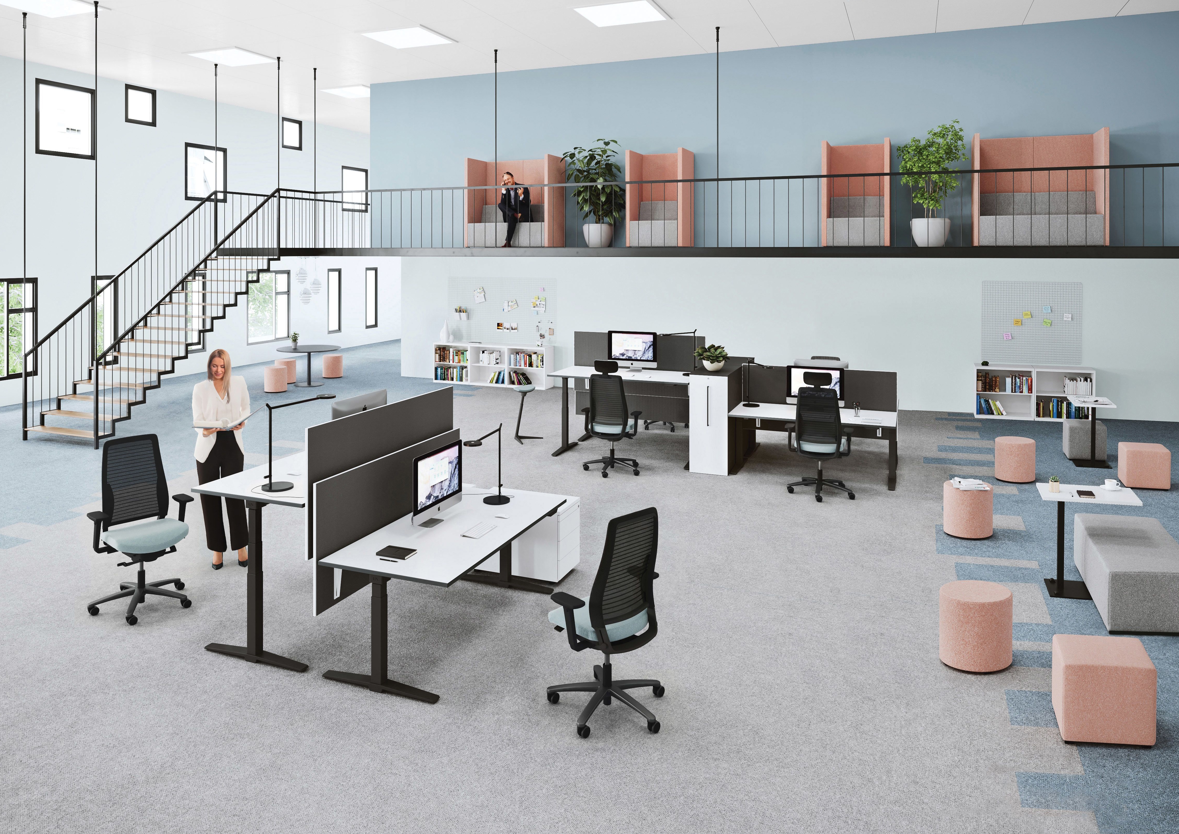 Formally, the OKAY.III follows the trend in office design towards flowing forms paired with a minimalist design approach – the conscious renunciation of everything superfluous 