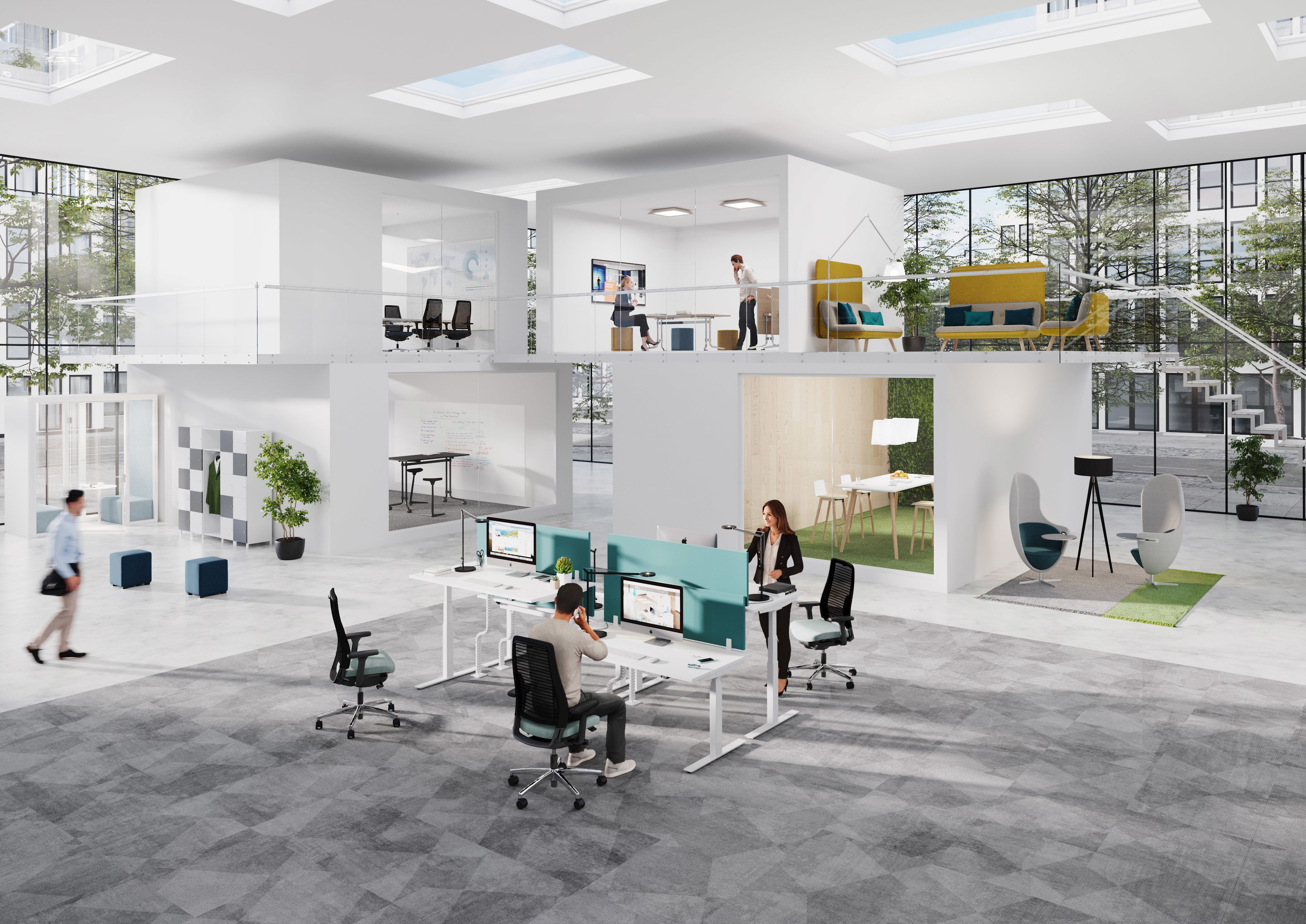 Design in dialogue: The clear, elegant form of the office chair in combination with a well thought-out office environment contributes a great deal to making people feel comfortable at work 