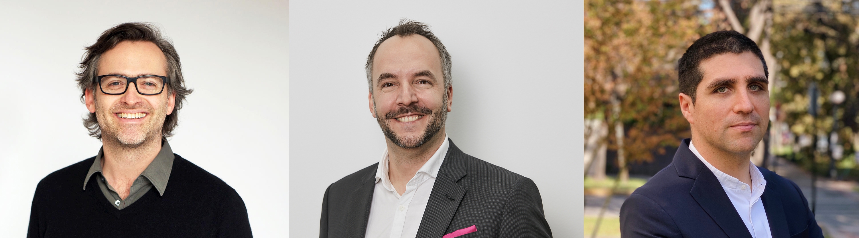 Meet the management team: Working alongside CEO Stephan Bachmann (centre) are Architonic co-founder Tobias Lutz (left) and ArchDaily co-founder David Basulto (right), who will continue in their roles as managing directors