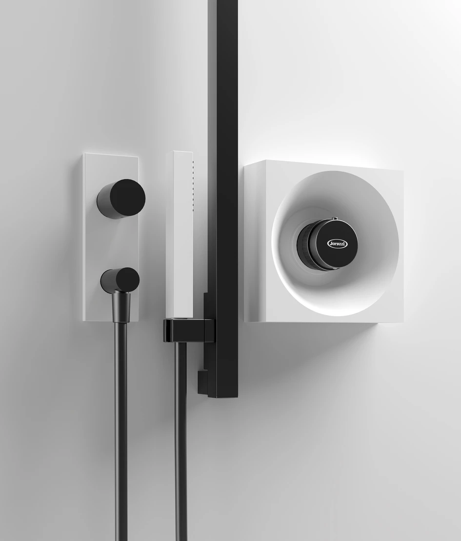 Der Spa-Design-Experte Alberto Apostoli hat das System XYZ+ ™shower entwickelt, um eine völlig flexible Wellness-Lösung anzubieten, die sich den Bedürfnissen der Benutzer anpasst