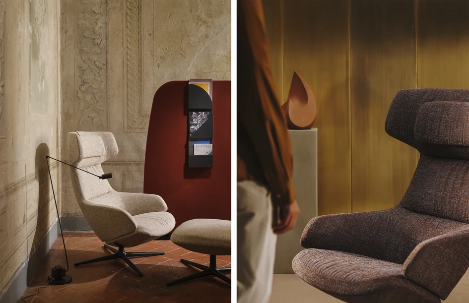 Durch den gleichermassen luxuriösen Fussschemel wird der Komfort von Aston Club noch gesteigert. Fotos © Frederik Vercruysse und Salva Lopez