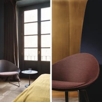 Sessel Adell passt in der gepolsterten Version ausgezeichnet zu entspannten Sitzbereichen im Innenraum. Fotos © Frederik Vercruysse und Salva Lopez